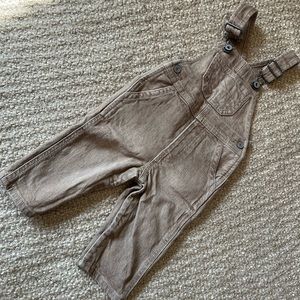 Baby Gap tan denim overalls.